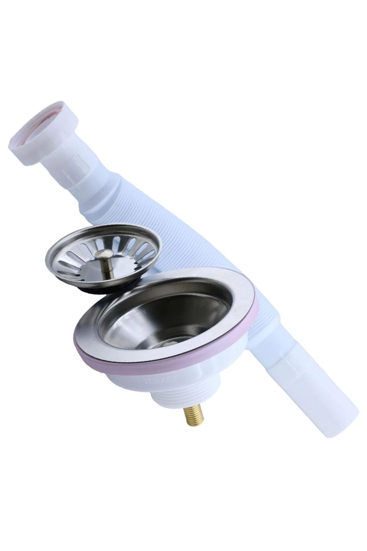 Lüks Çöpmak Körüklü Evye Lavabo Evye Sifonu Pis Su Gideri Borusu Plastik Geniş Kafa 30 -75 Cm