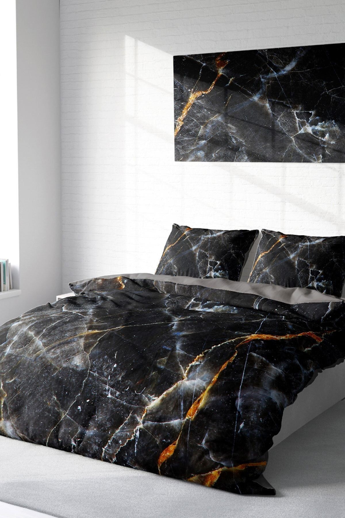 Lux Marble 3d Pamuk Saten Çift Kişilik Nevresim Takımı