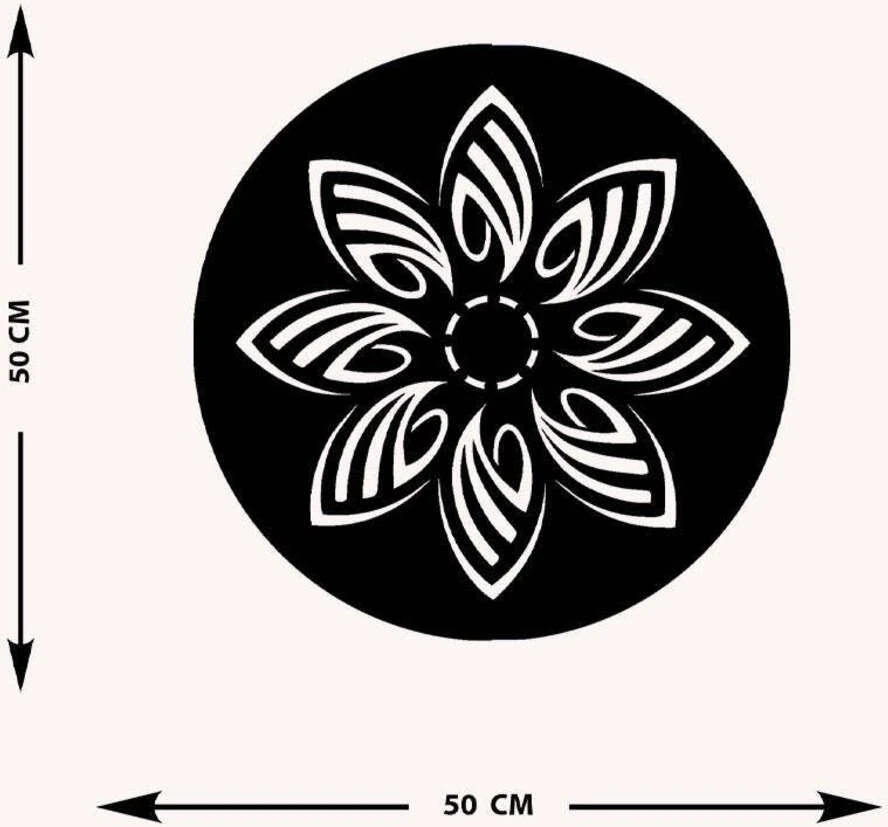 -Allah Islami Metal Tablo - Islami Ev Dekorasyonu - Dini Duvar Tabloları - 50 X 50 - Cm - Sıyah-Islm-064