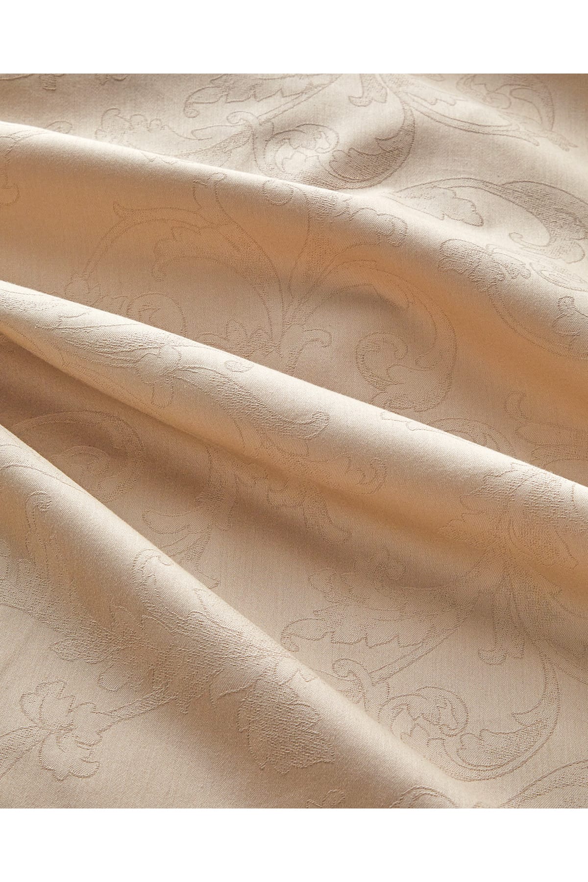 Royal Scroll Jakarlı Pamuk Saten King Size Nevresim Takımı 240x220 cm Antik Gold