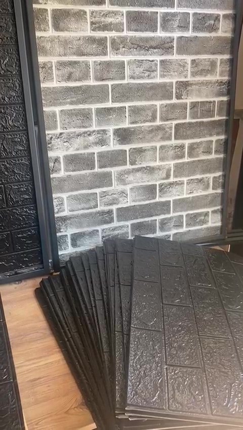 Nw06 Kendinden Yapışkanlı Siyah 10 Adet Duvar Paneli Duvar Kağıdı