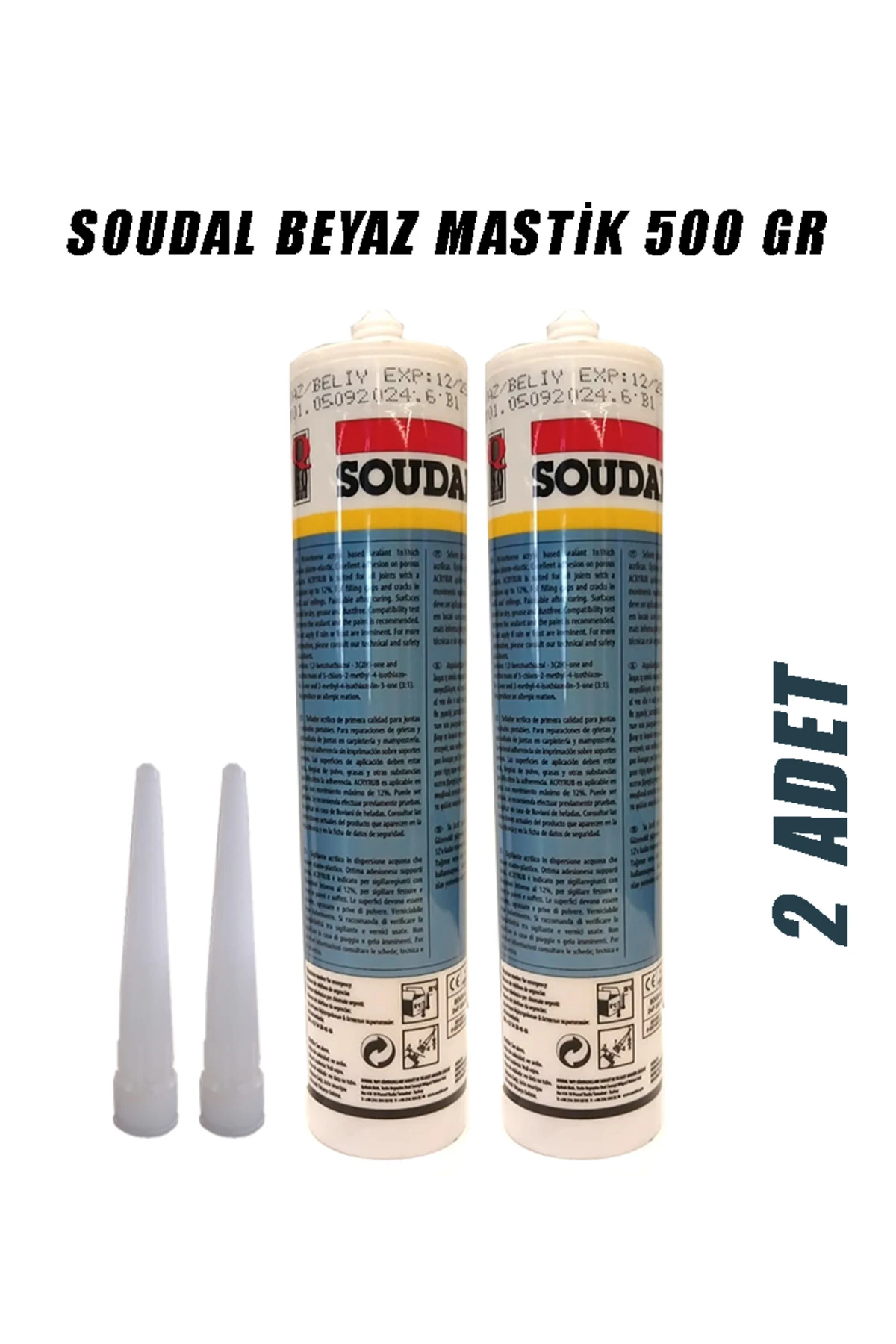 BEYAZ MASTİK 500 G ACRYRUB 2 ADET