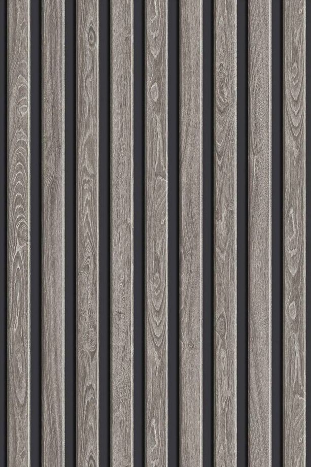 7600 Lambiri Panel Ahşap Duvar Çıtası Desenli Duvar Kağıdı ( 5,3 M2 )