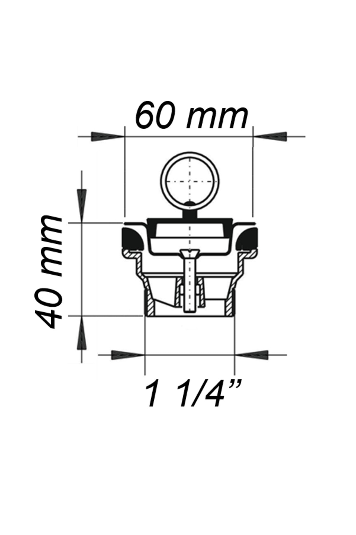 Lavabo gider süzgeci tapalı, paslanmaz çelik delikli süzgeç 1 1/4'' gider bağlantılı sifonlara uygun
