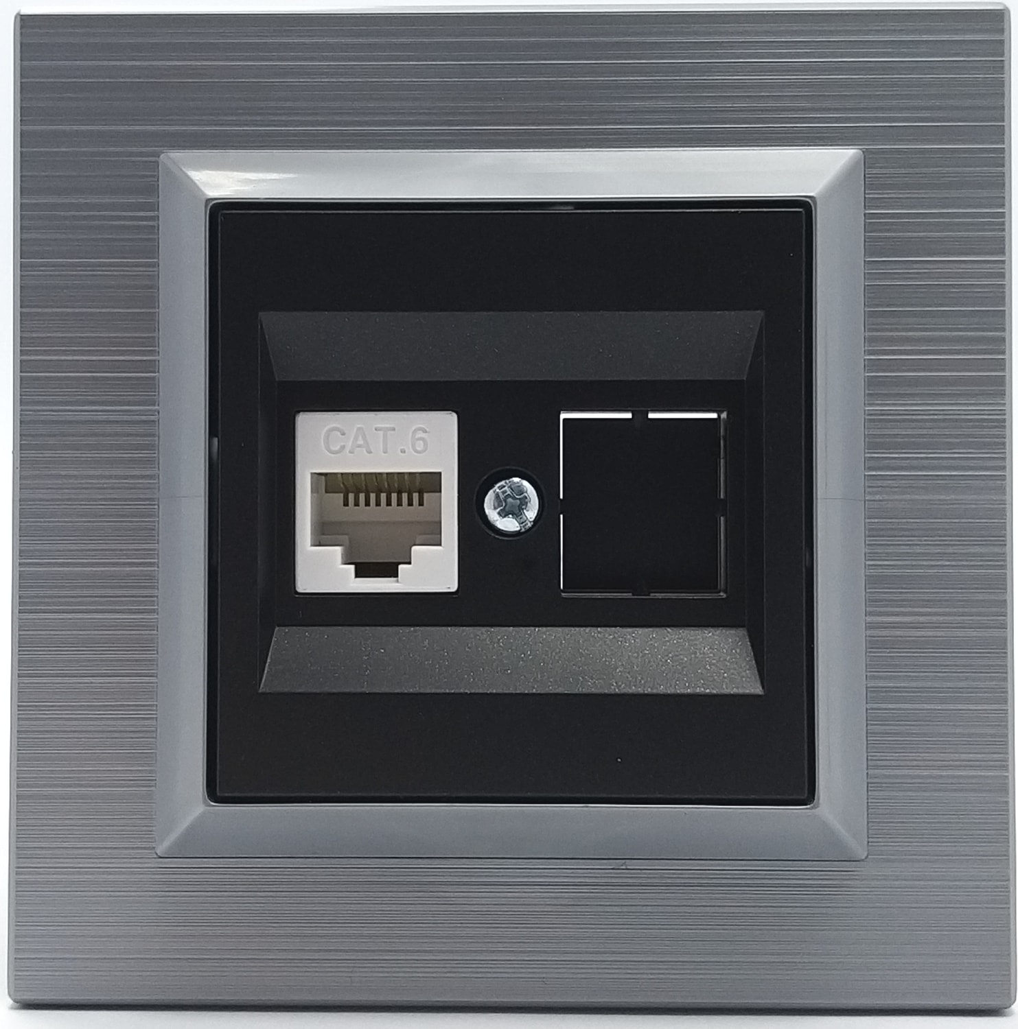 Quantum Gümüş Data Prizi Cat6 Çerçeveli