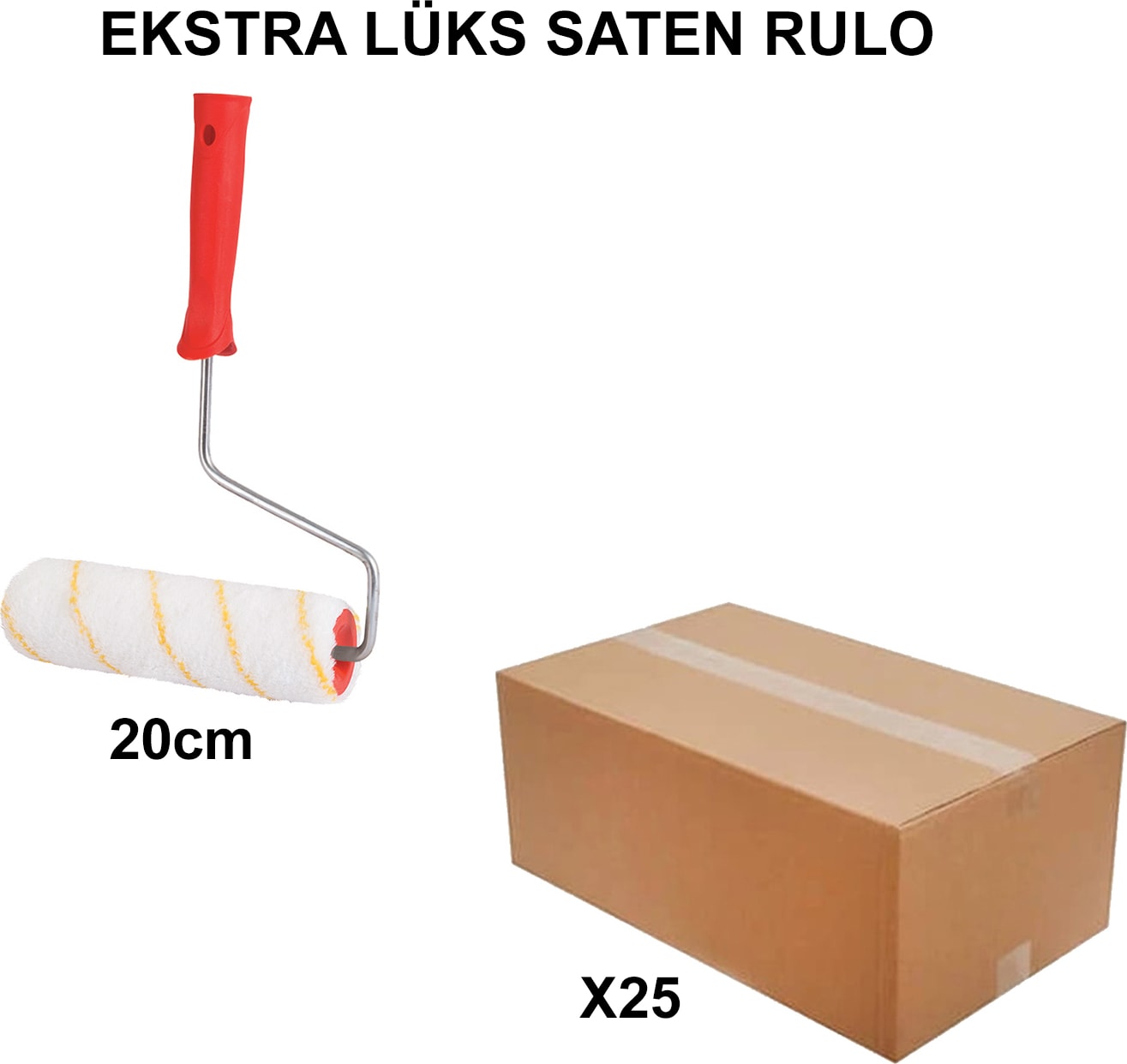 Izmir Fırça Arge Toptan Ekstra Lüks Saten Rulo Swan 20CM- 25 Adet 000293