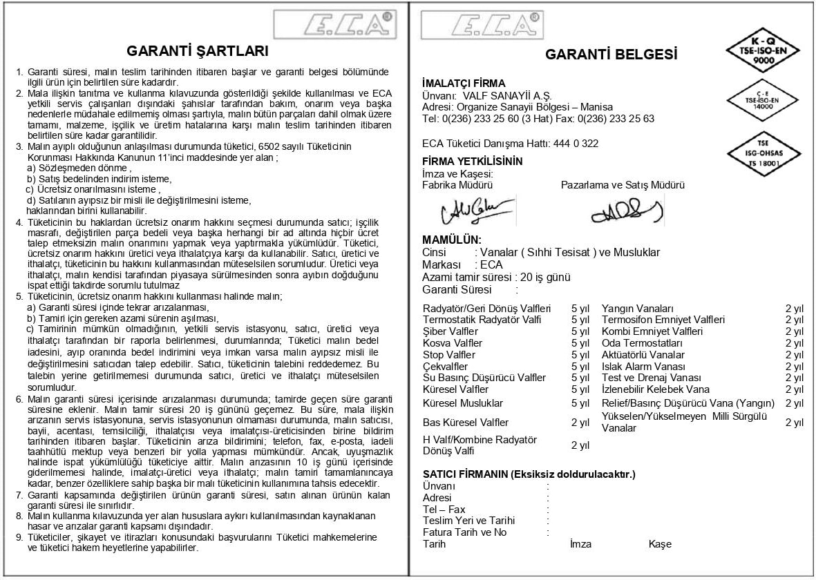 Eca 2 Inç " Şiber Valf Vana 601003024