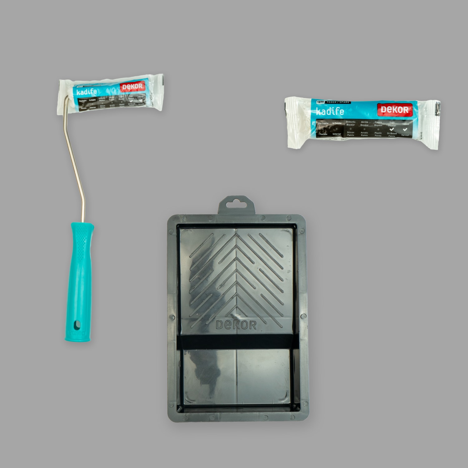 Kadife 10 cm Rulo +  Boya Kabı +  10 cm Yedek Rulo