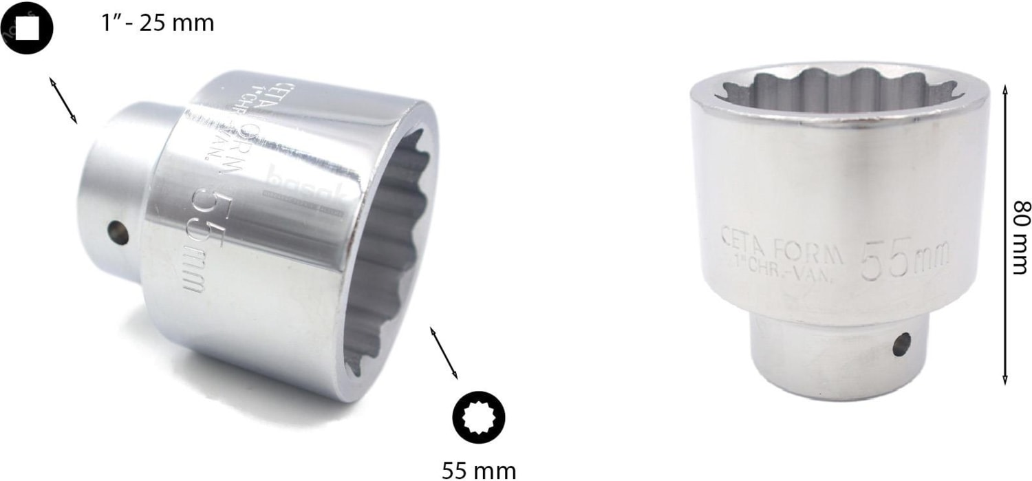 CETA FORM 55 mm 1” 12 Köşe Yıldız Lokma Anahtar C42-B55
