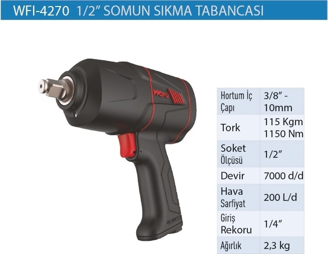 Havalı Somun Sıkma Kabzalı 1/2" 7000 D/d WFI4270