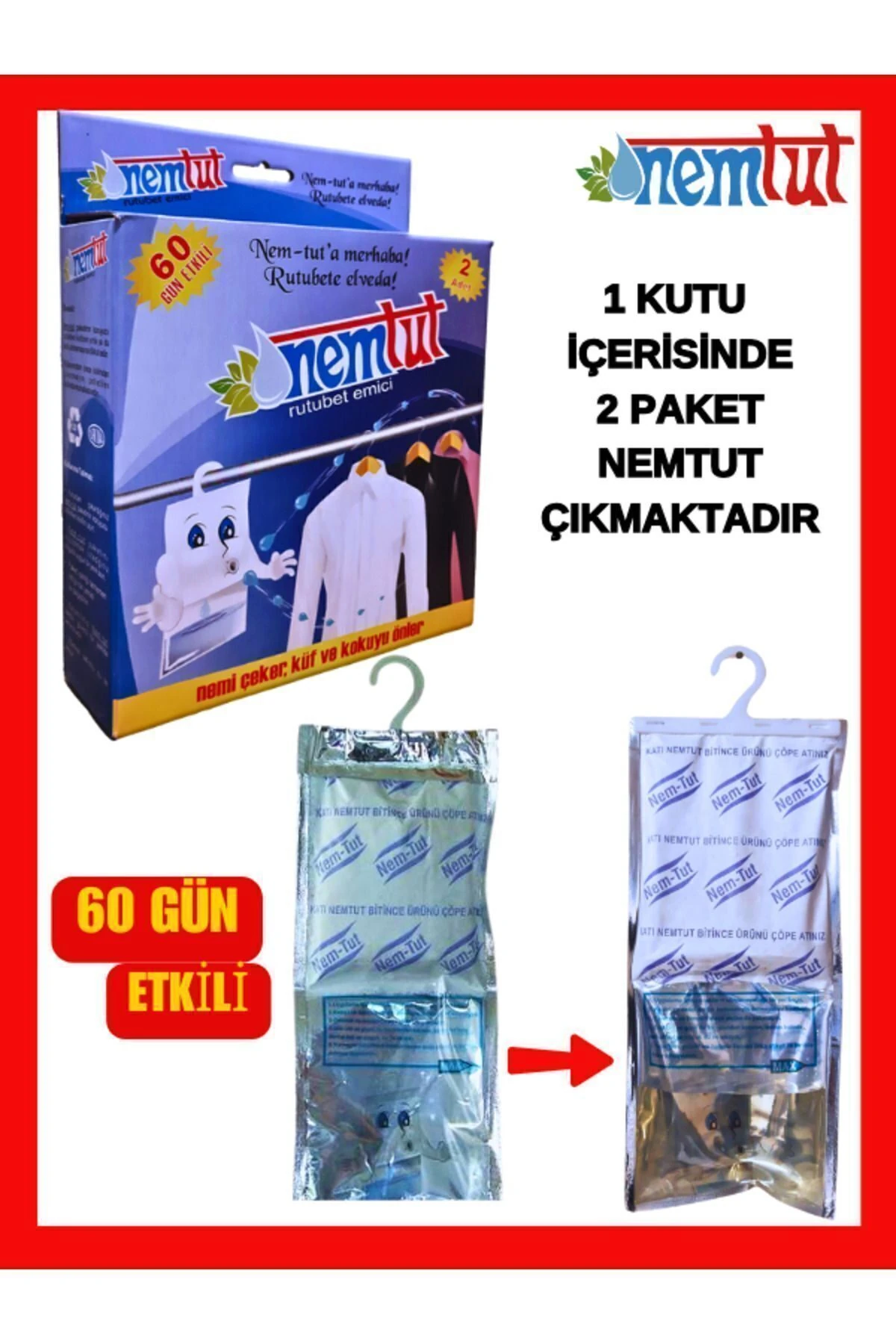 Nem Alıcı Rutubet Emici Koku Giderici Korozyon Önleyici ( 1 Kutu Içerisinde 2 Paket )