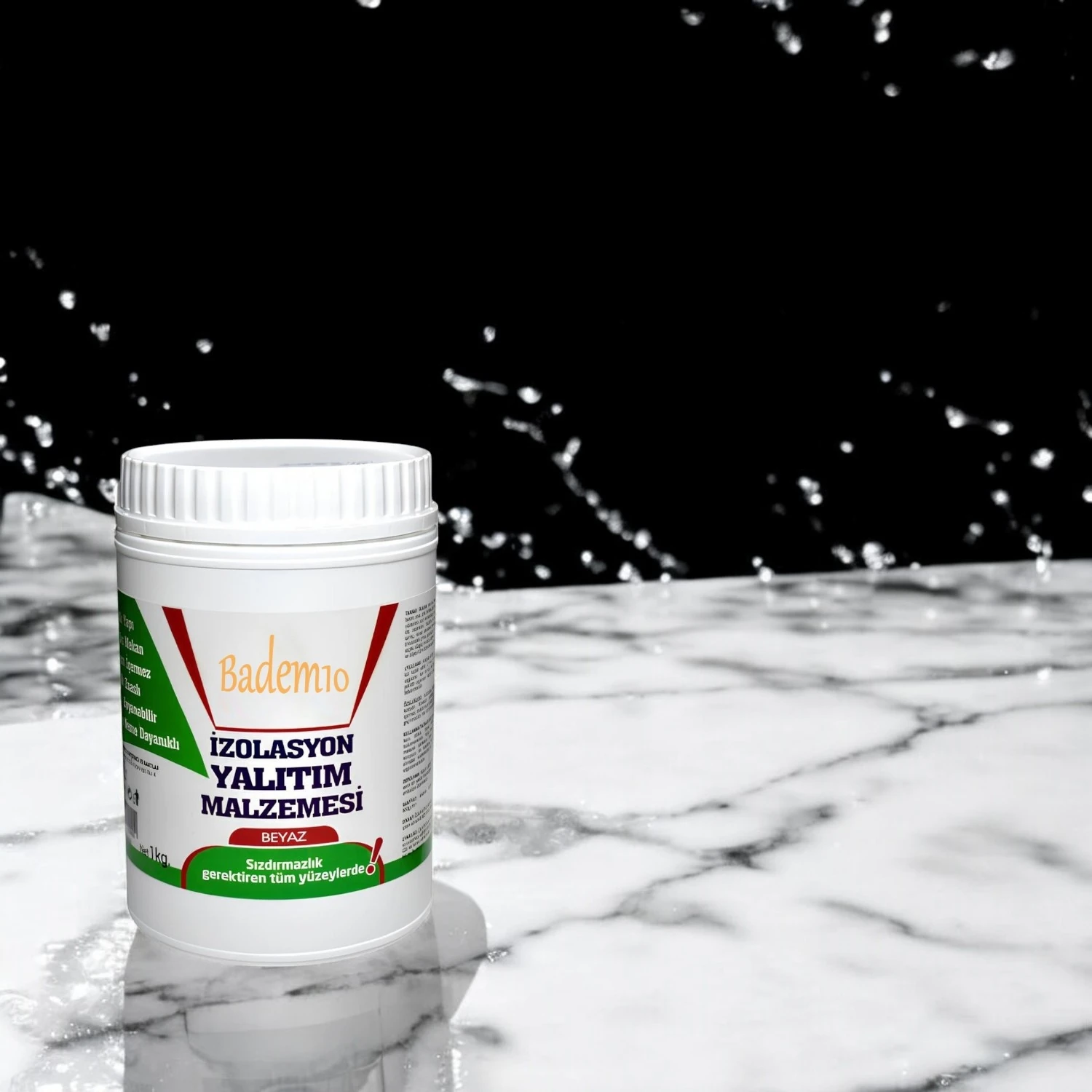 Izolasyon Yalıtım Malzemesi 1 kg Beyaz Renk Su Sızdırmaz Elastik Boyanabilir Rutubet Nem Yalıtımı