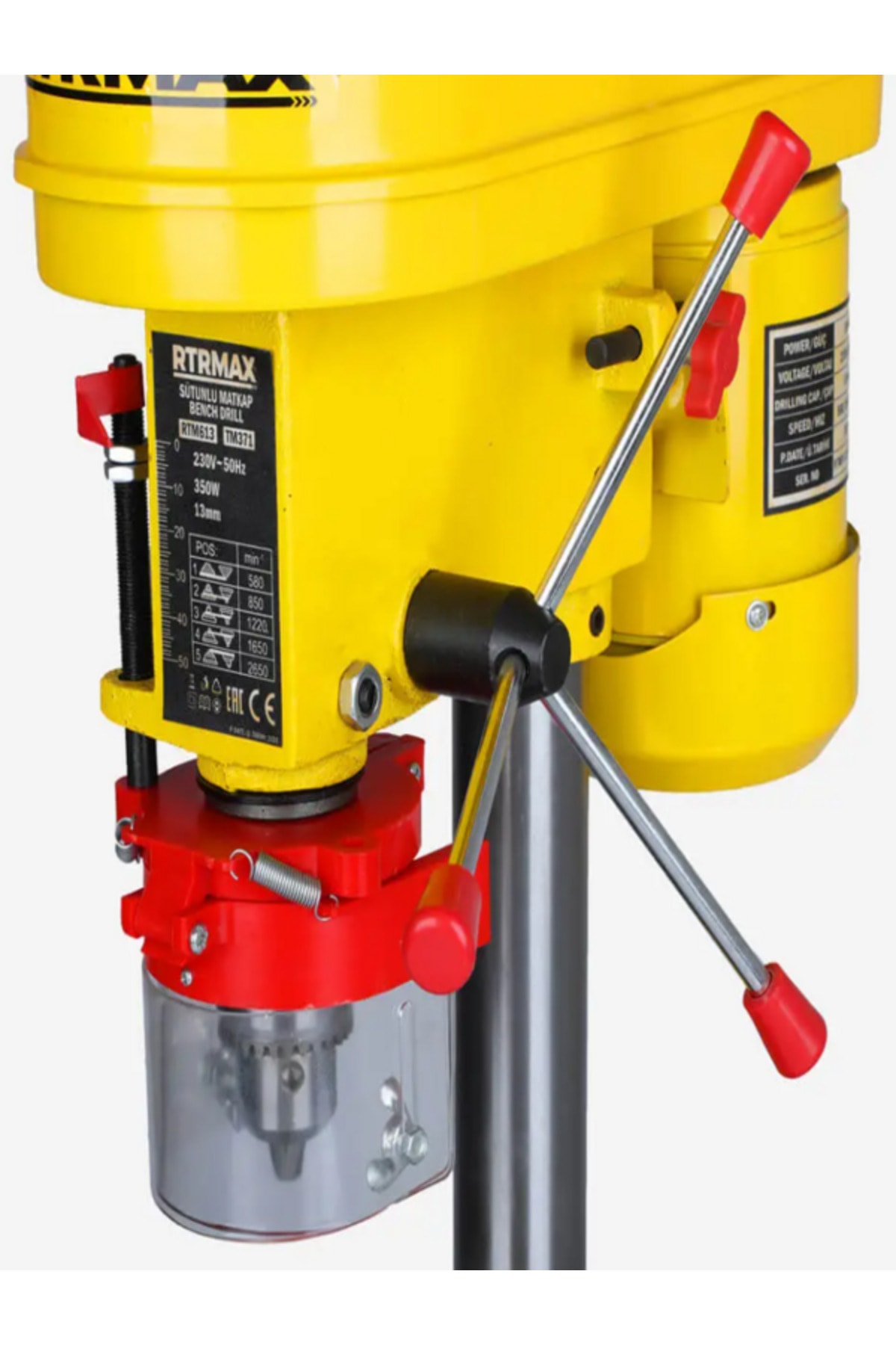 RTRMAX Rtm613 Sütunlu Matkap,350 Watt Motor Gücü (bakır Sargılı ) Darbe Sayısı 5 Hız Kademeli..