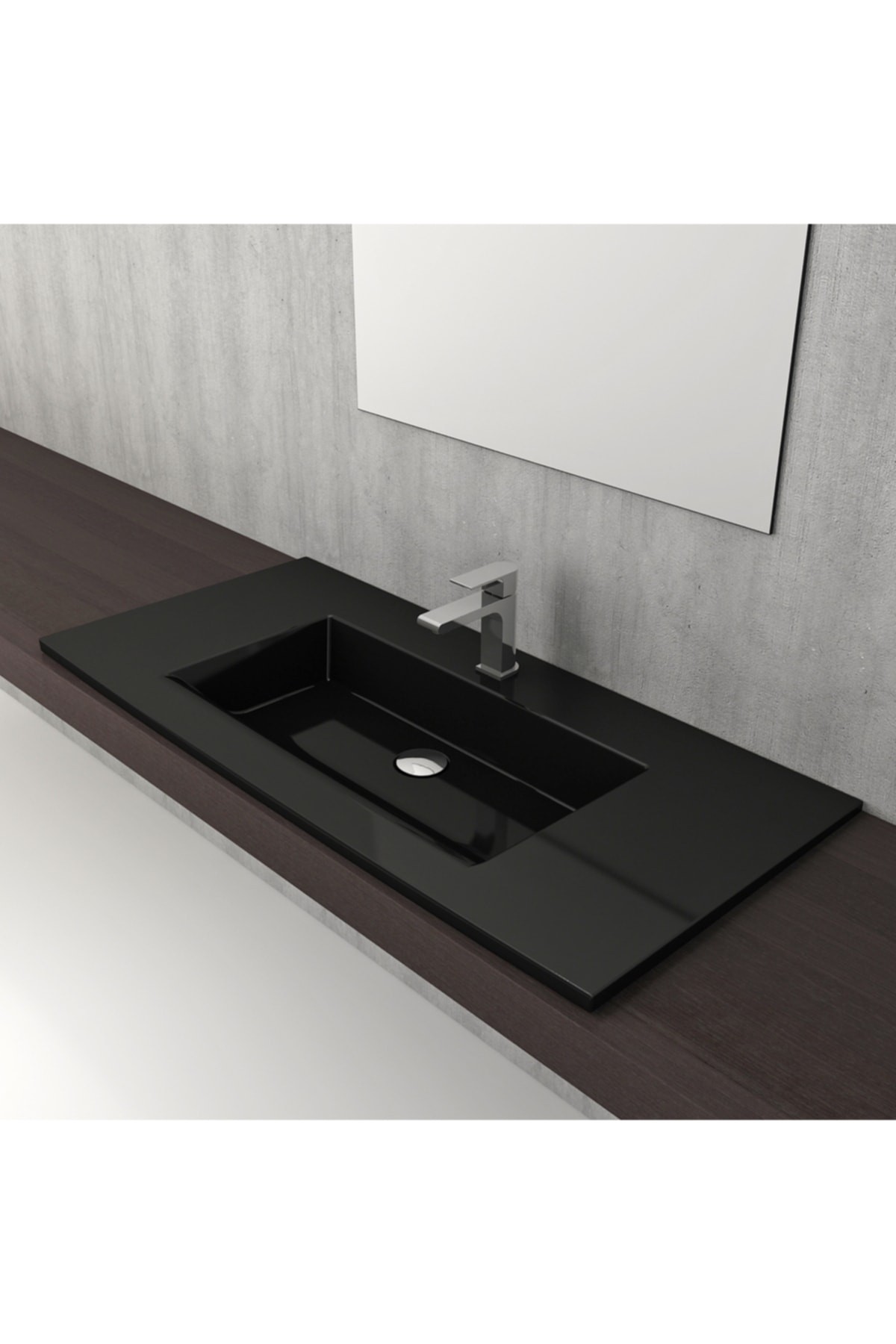 Milano Etajerli Lavabo 80 Cm Parlak Siyah 1113-005-0126