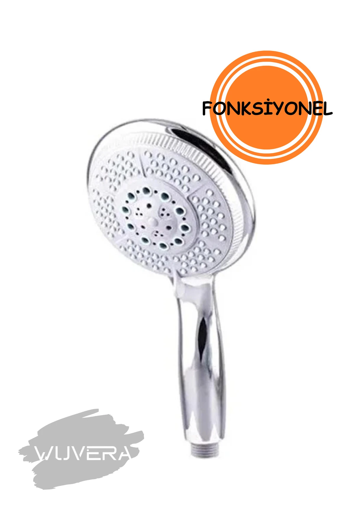 Fonksiyonlu Mega Elit Banyo Duş Başlığı ve Fıskiye, şık gri tasarım