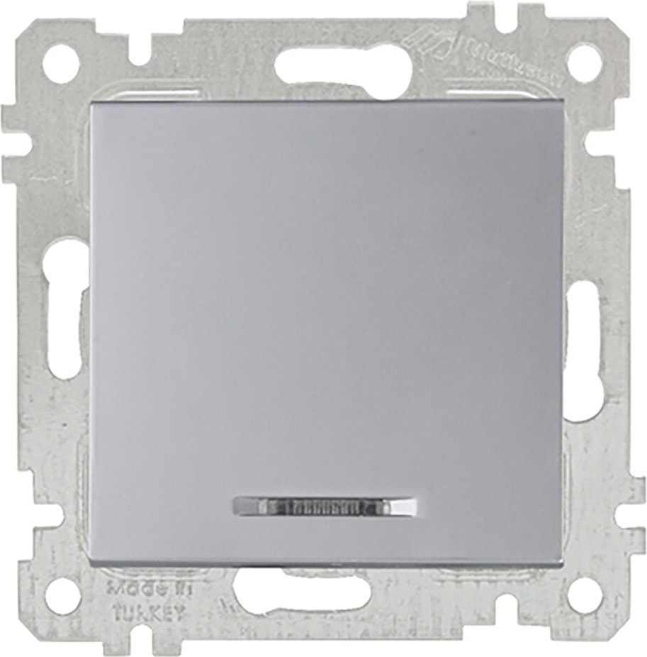 Rita Mekanizmalı Tuş Işıklı Anahtar (220V) (Vidalı) Inox