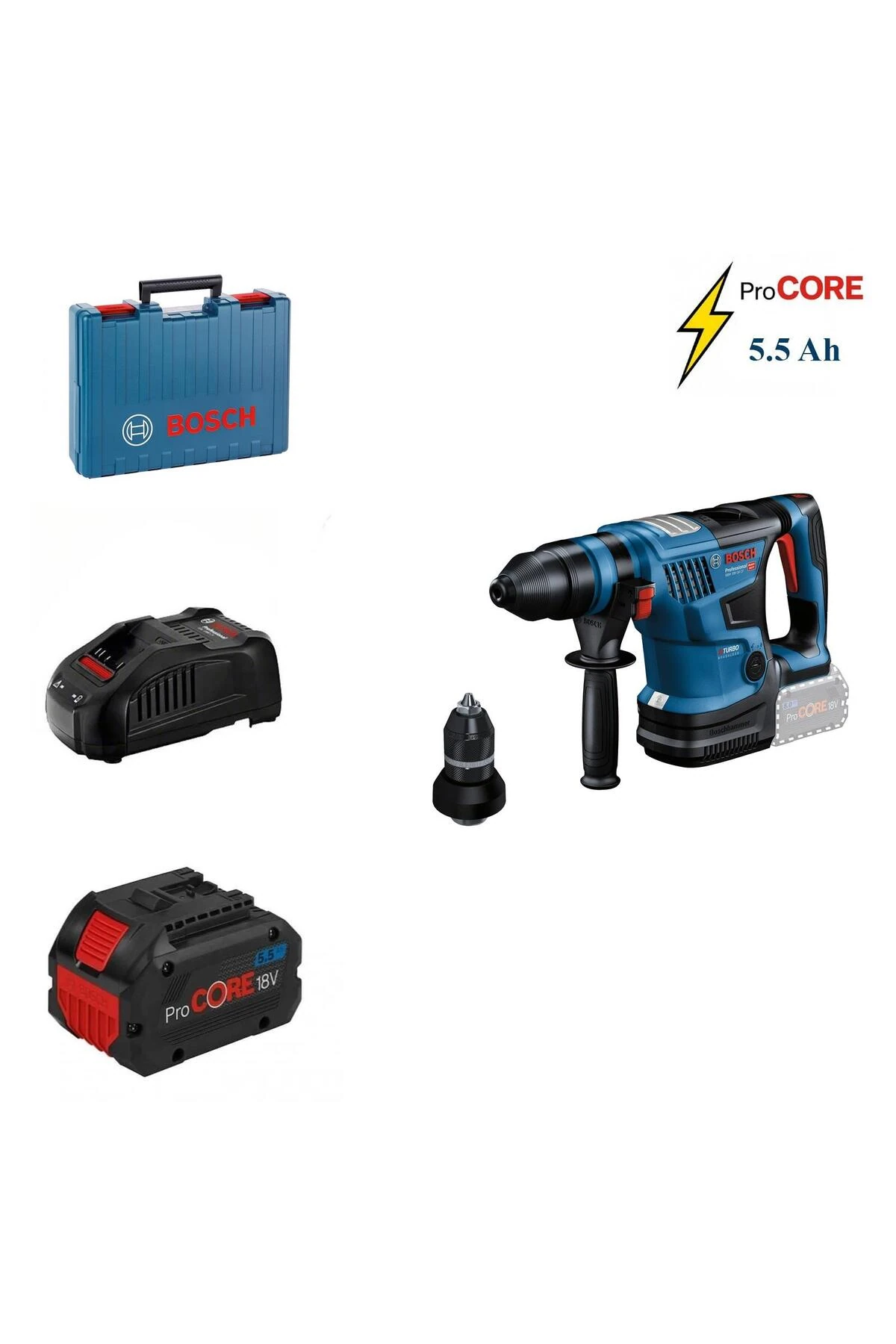 GBH 18V-34 CF 1x5,5 Ah ProCORE Akülü Sds-Plus Kırıcı Delici