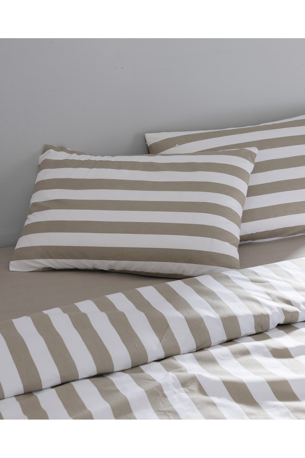 Avignon King Size %100 Pamuk Ranforce Baskılı Nevresim Takımı - Haki