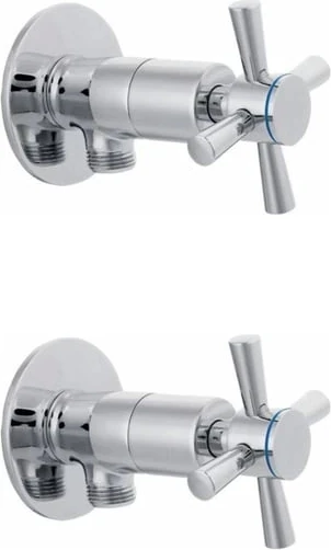 2 Li Artı Aç Kapa 4 Kollu Krom Çevirveli Taharet Musluğu