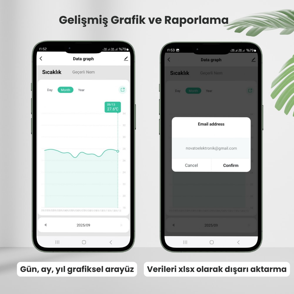 Wifi Pilli Sıcaklık ve Nem Sensörü ( Tuya - Smart Life Uyumlu )