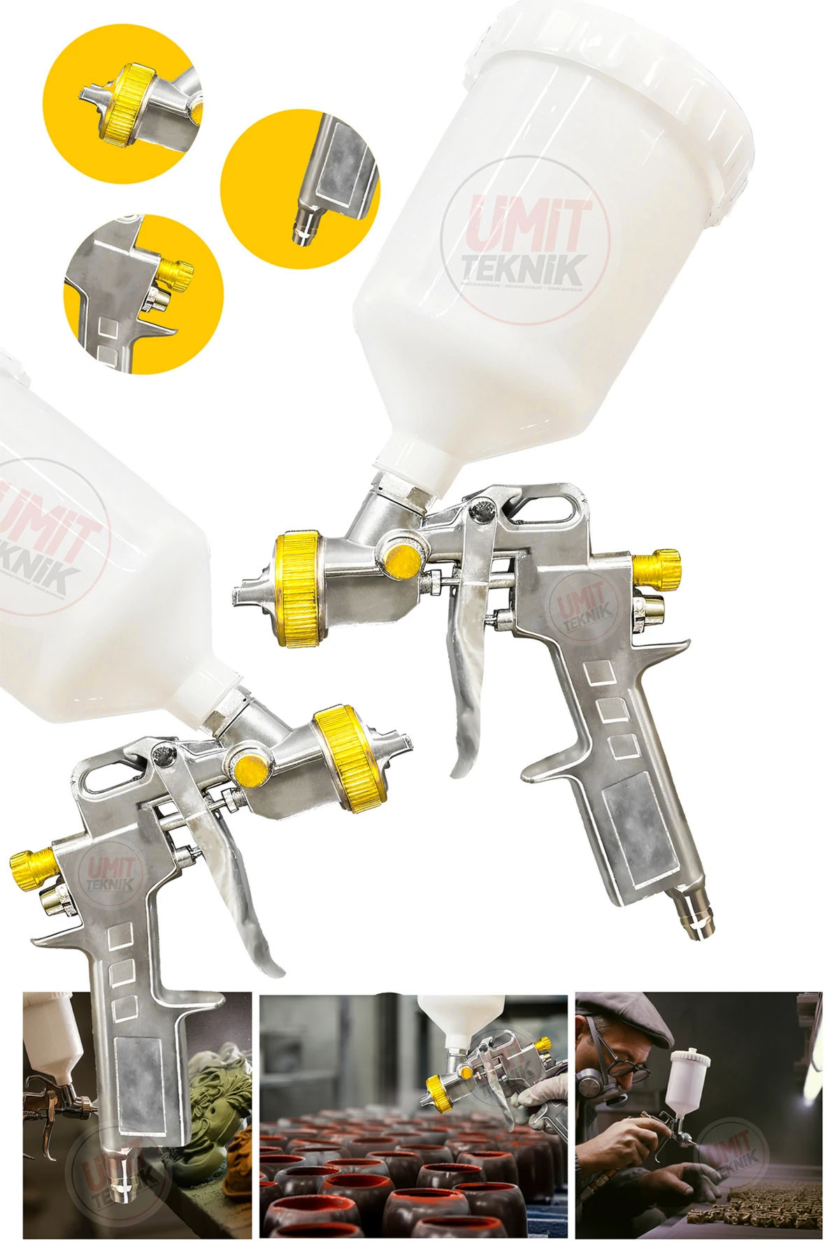 Üstten Depolu Profesyonel 600 Cc Boya Sprey Tabancası