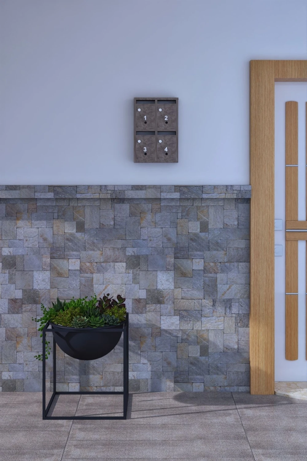 Posta Kutusu Kilitli Sistem Gri 4' Lü