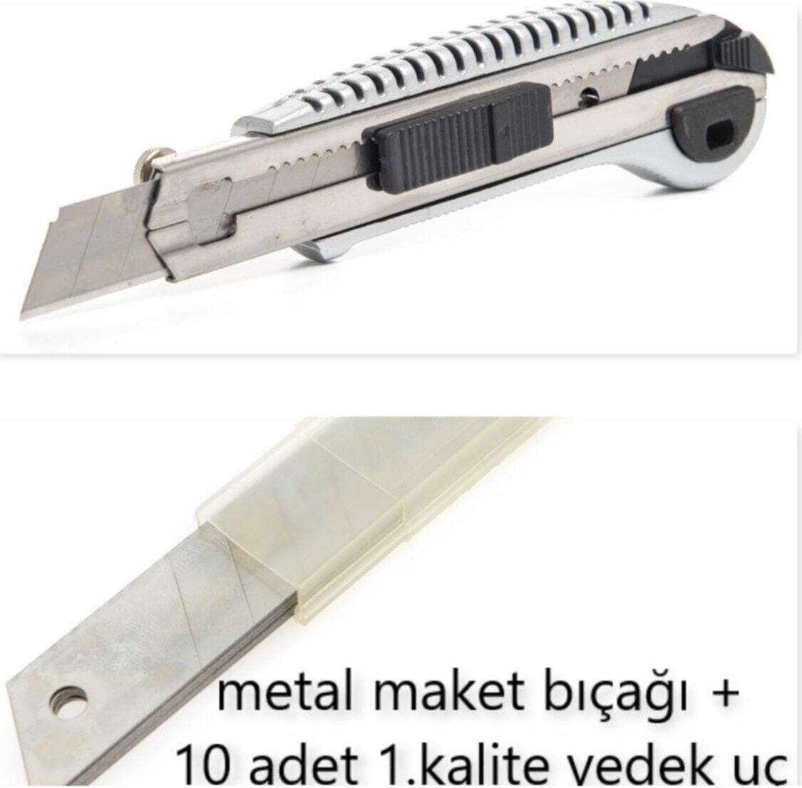 Metal Maket Bıçağı Falçata 10 Adet Maket Bıçağı Yedeği