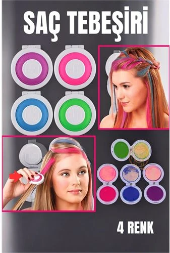Hsnet 4 Renk Geçici Saç Tebeşir Seti