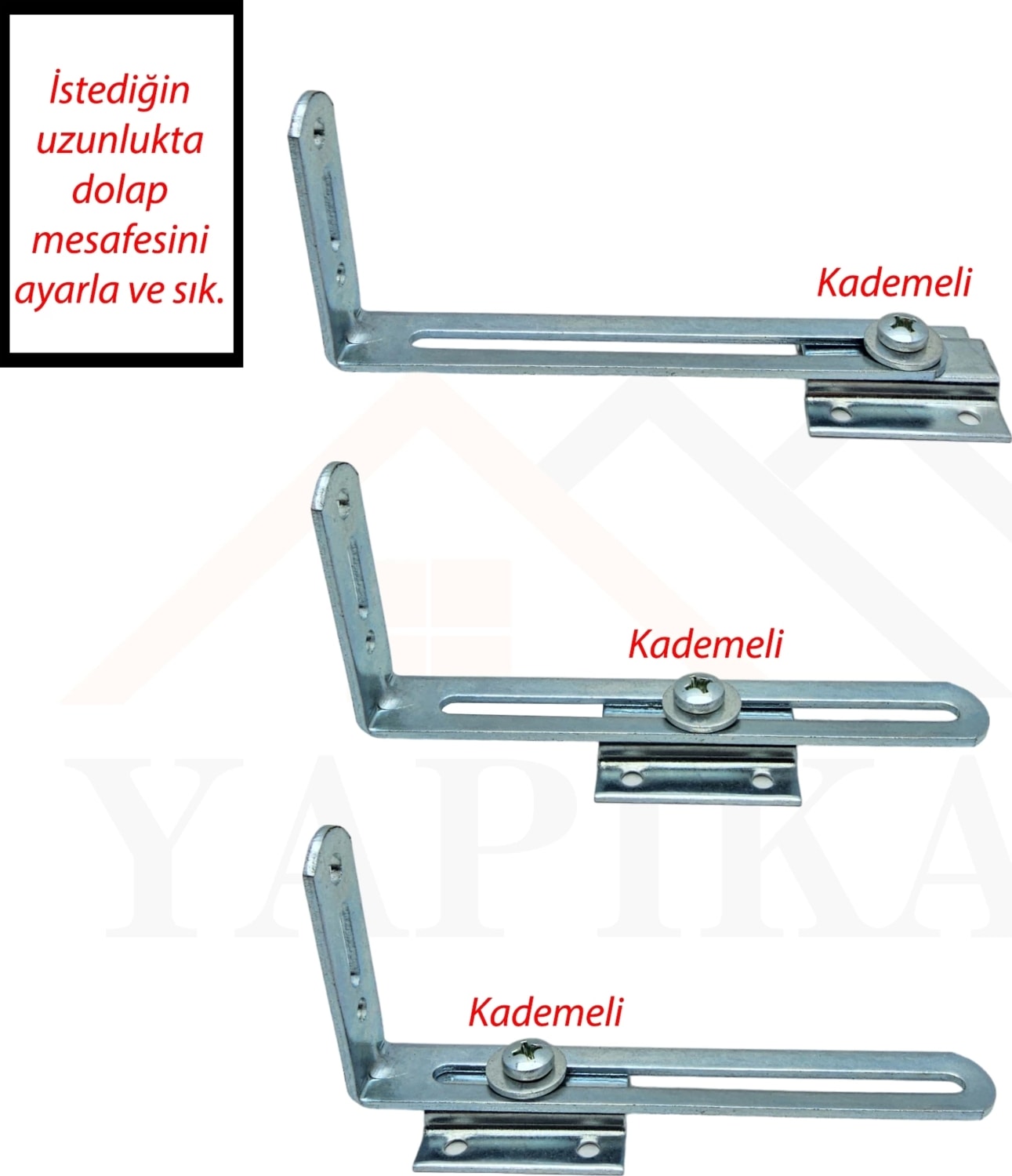 2 Ad. Metal Ayarlı Ağır Yük Deprem Dolap Sabitleme Aparatı Seti - Mobilya Gardırop Duvar Sabitleyici