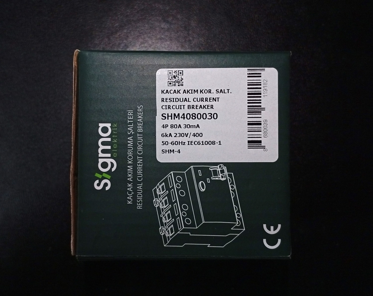 SHM4080030-SHM 4p 30MA 80A 6ka Kaçak Akım Koruma Şalter Kaçak Akım Rölesi