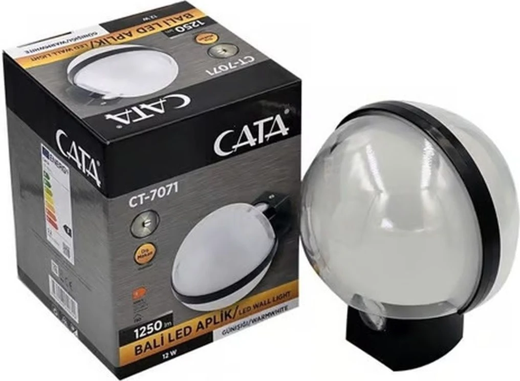 12W Bali LED Aplik Gün Işığı, E14, 1250LM, Siyah, Şık ve modern tasarım