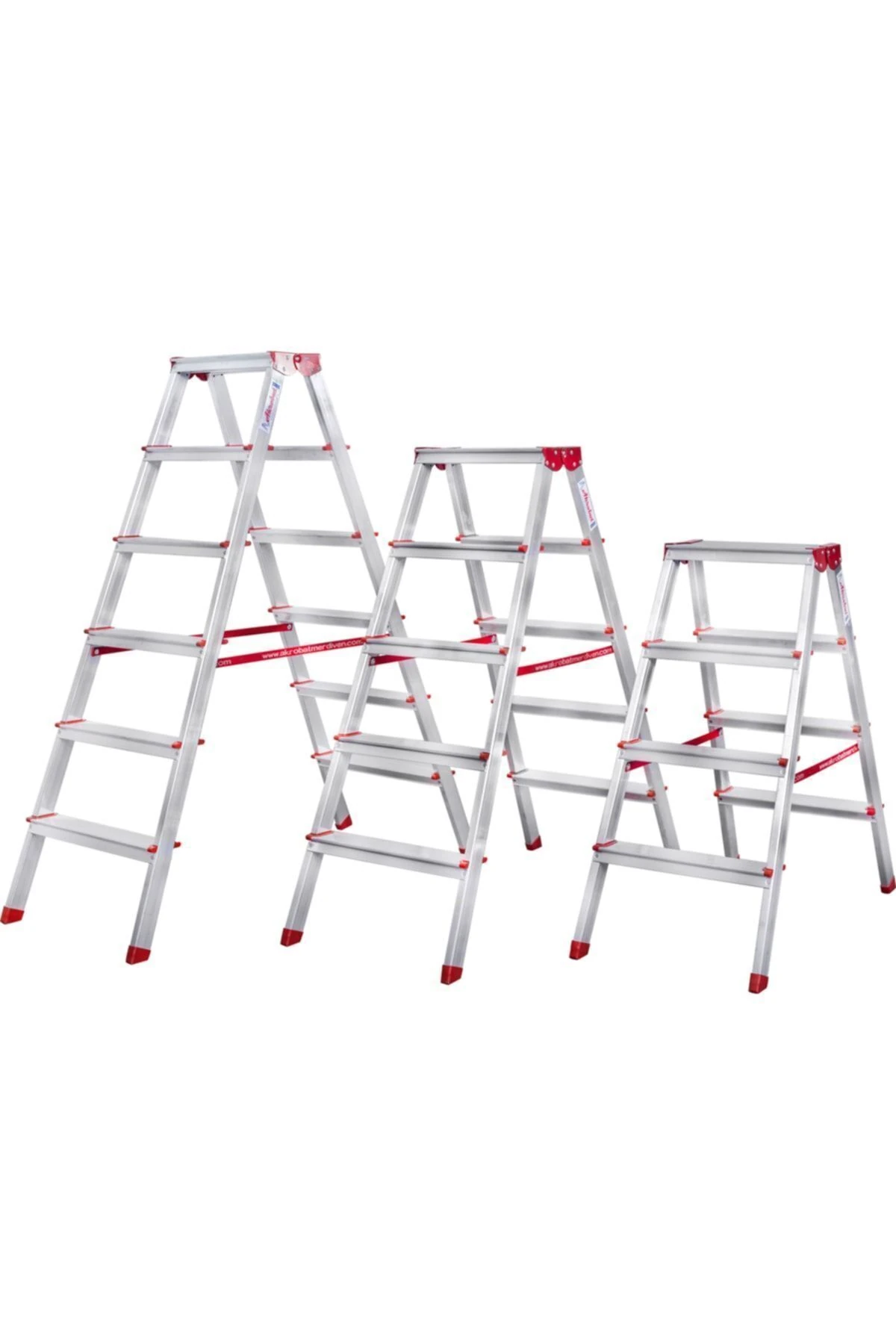3 Basamaklı Çift Çıkışlı Alüminyum Merdiven