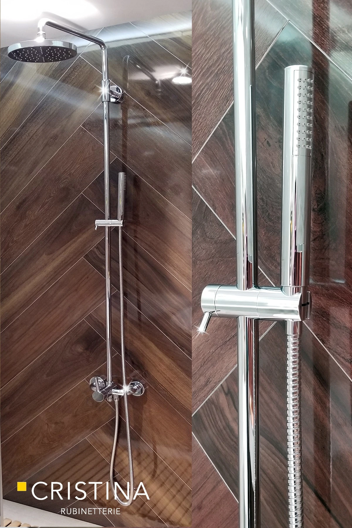 Crıstına Trıcolore Verde Duş Seti Chrome