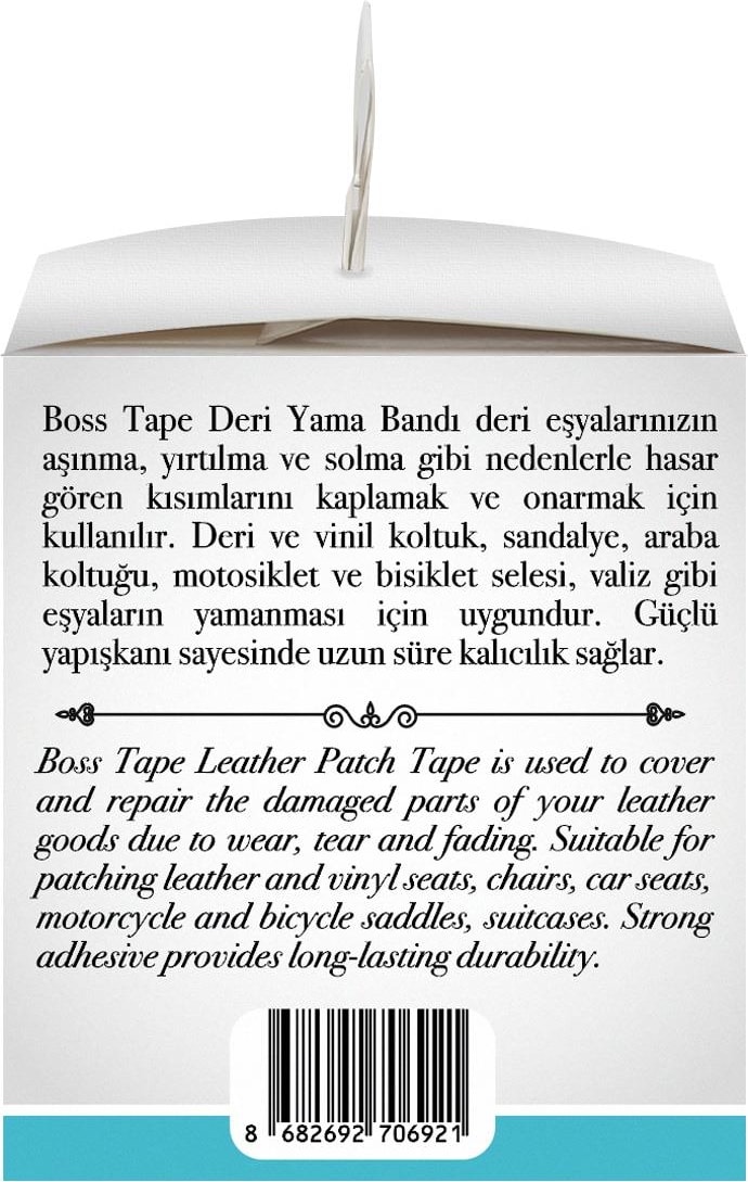 Yapışkanlı Deri Yaması Deri Koltuk Sandalye Yırtık Delik Onarım Koyu Kahve EN:10CM Boy:1,5mt