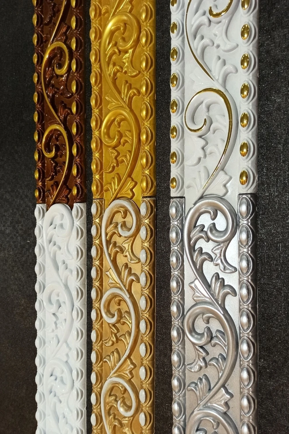 Gri Boyanabilir Saray Tavan Çıta Bordür 8cm x 100CM, Şık ve Kolay Uygulamalı Dekorasyon.