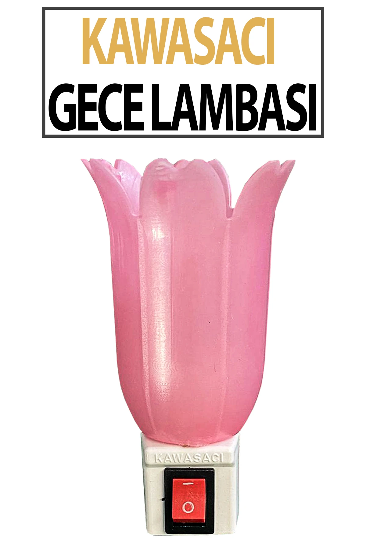 Pembe gece lambası, flaşlı, çıt çıt anahtarlı, 7 watt ampüllü, şık ve kullanışlı