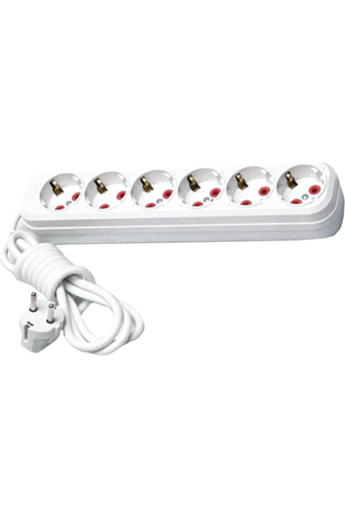 Altılı (6'lı) Anahtarlı Topraklı Grup Priz 3 Metre