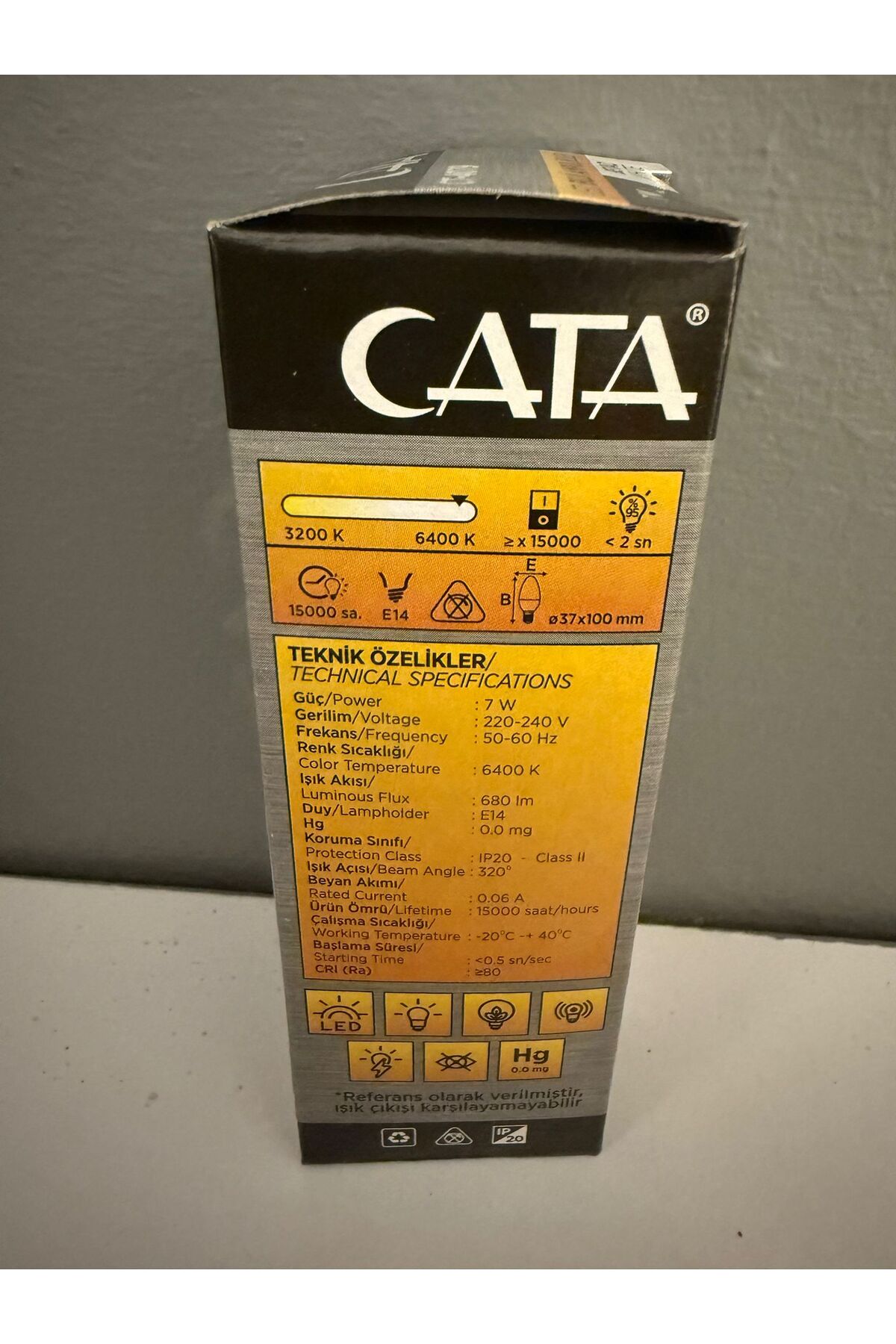 10 Adet Ct 4079 7 W Buji Led Ampul Beyaz Işık 6400k E14 Duy