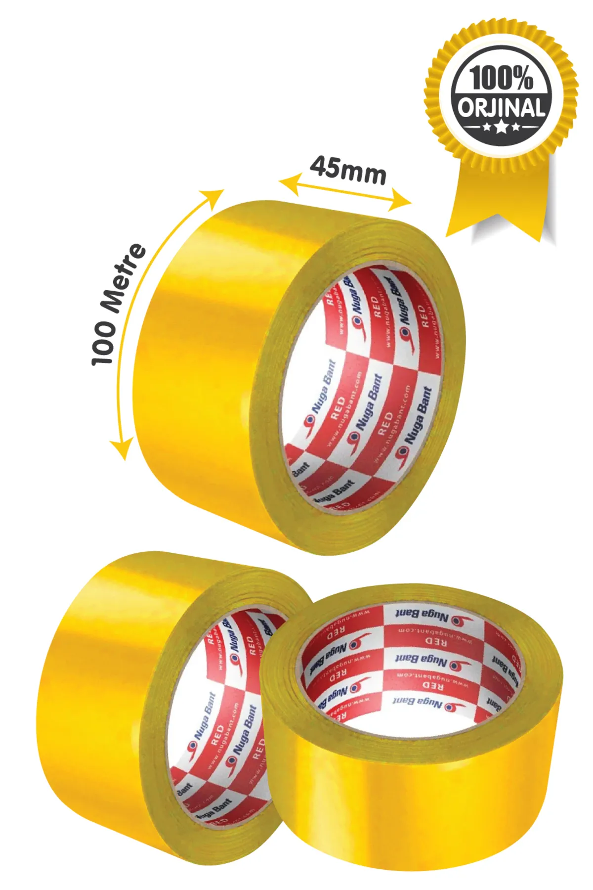 Sarı Hotmelt Yapışkanlı Koli Bandı 45x100 - Güçlü Ve Dayanıklı Ambalaj Bandı