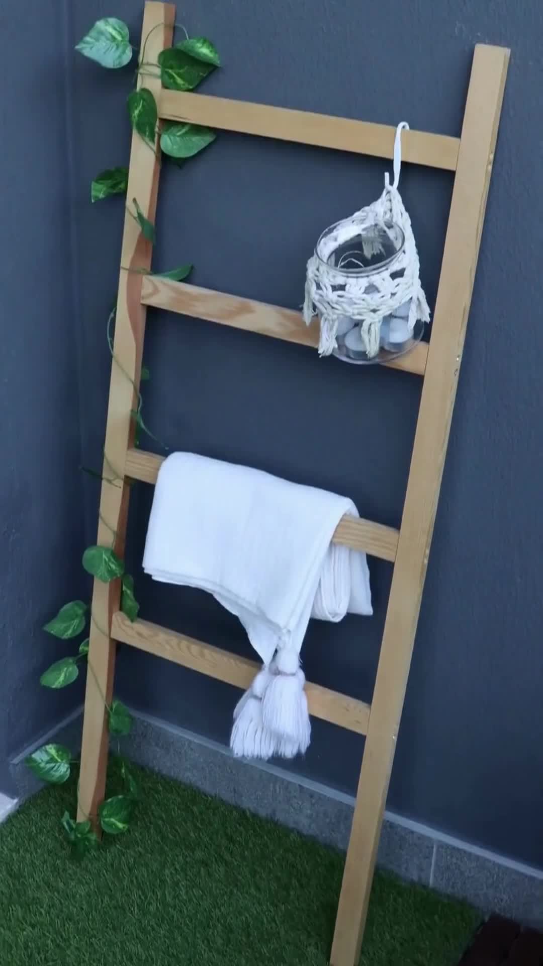 Dekoratif Merdiven Havluluk Bahçe Ve Banyo Çok Amaçlı Organizer Ykm Mob127