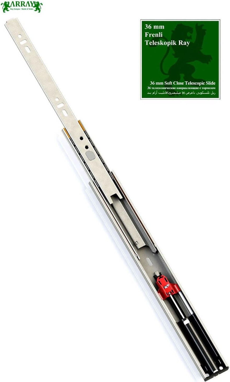 Bilyalı Frenli Teleskopik Mat Ray 36MMX40CM