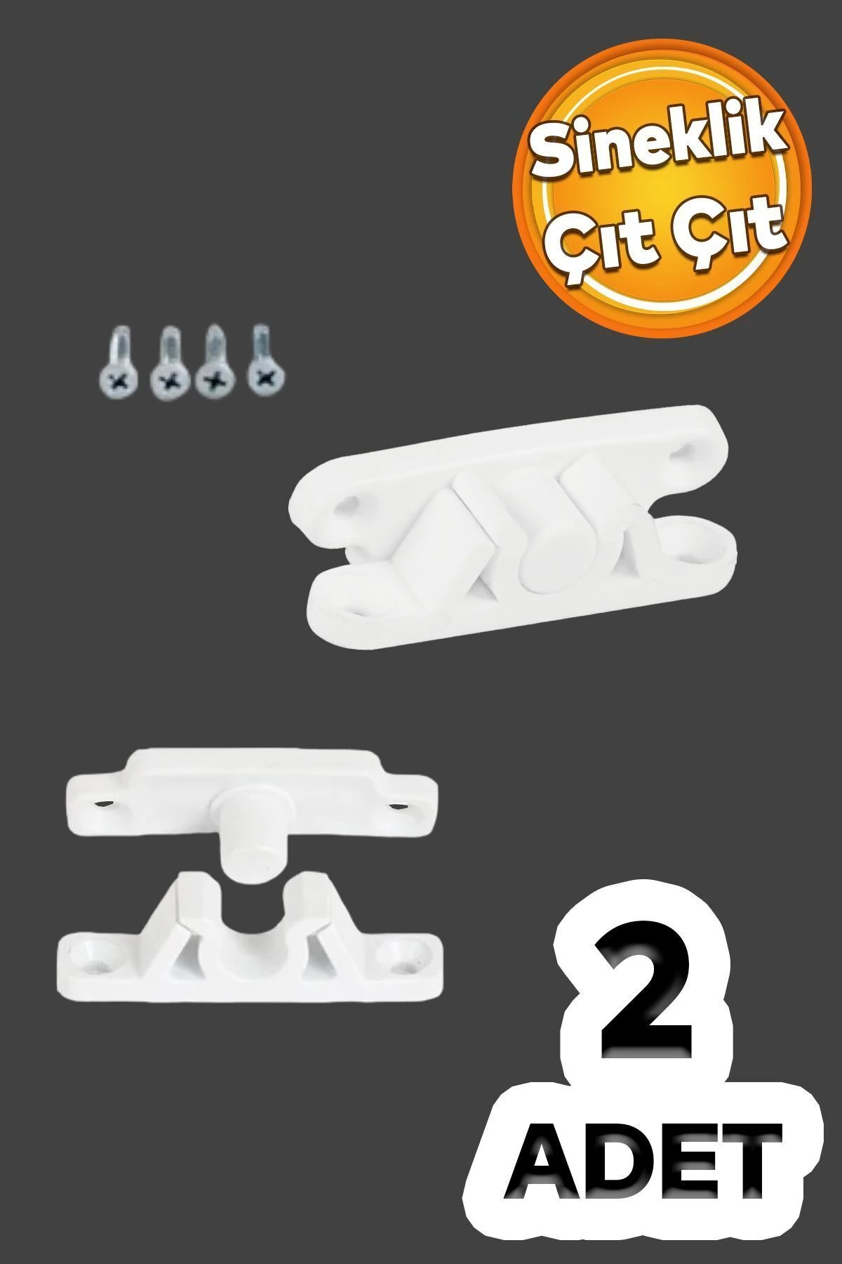 Pimapen PVC Pencere Kapı Sineklik Kapama Çıt Çıt Plastik Pratik Tutucu Aparat 2 Adet