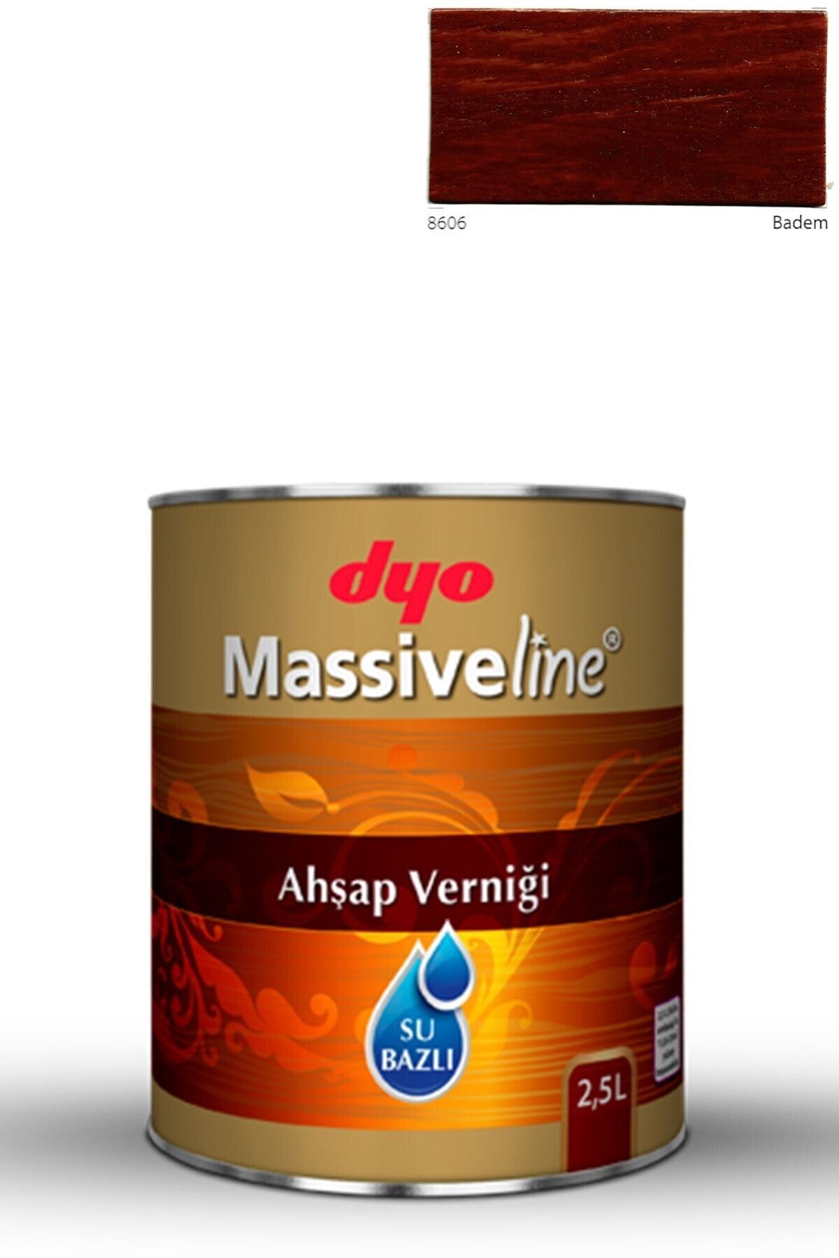 Massiveline Su Bazlı Ahşap Verniği 8606 Badem 2,5 Lt