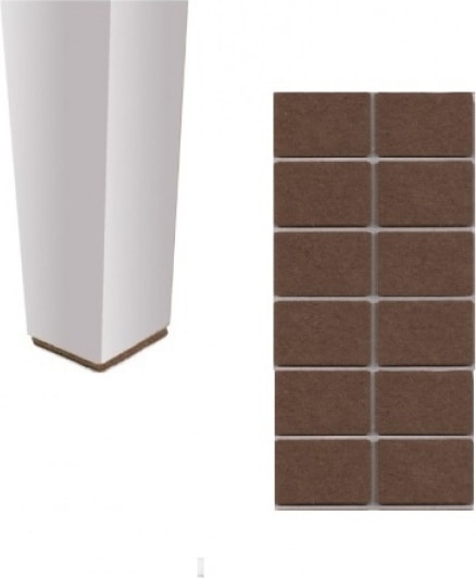 Koyu Kahve 35X55 mm 2 Paket Yapışkanlı Sandalye Koltuk Mobilya Ayak Keçesi Zemin Koruyucu Keçe