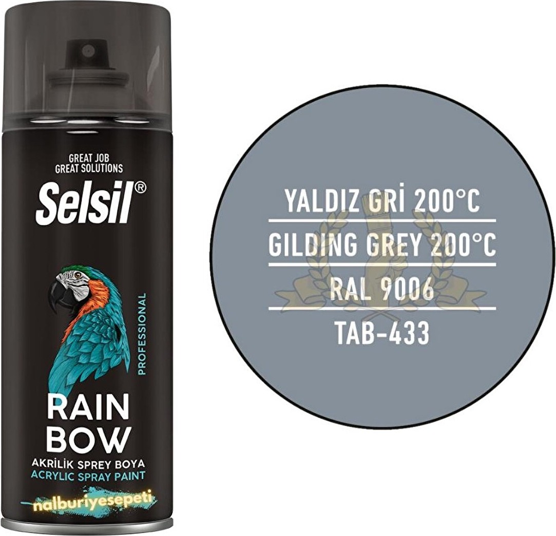 Isıya Dayanıklı Akrilik Sprey Boya Yaldız Gri̇ 400 Ml. - RAL7001