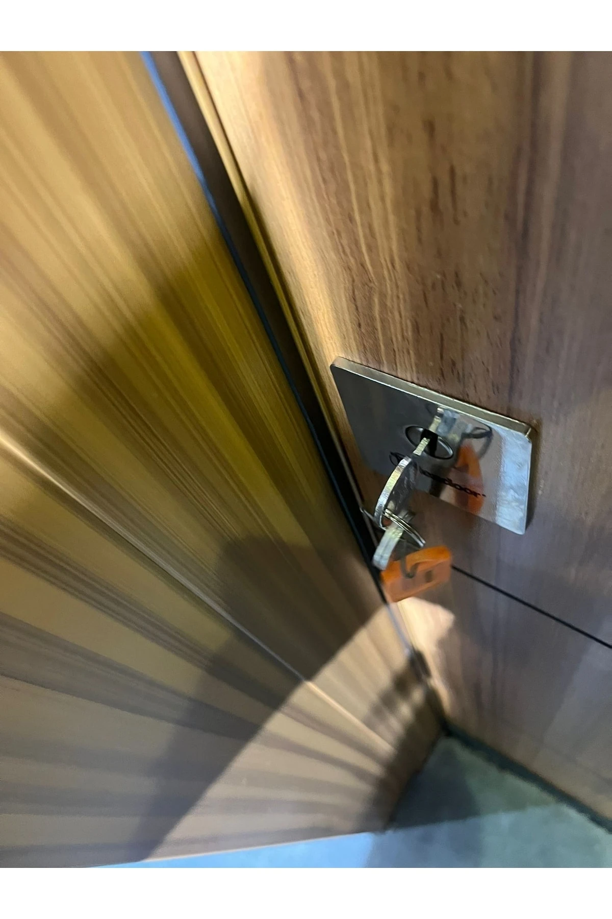 Çelik Kapı, Ahşap Desenli Çelik Kapı, Eskitme Kasa Çelik Kapı Sol Açılım