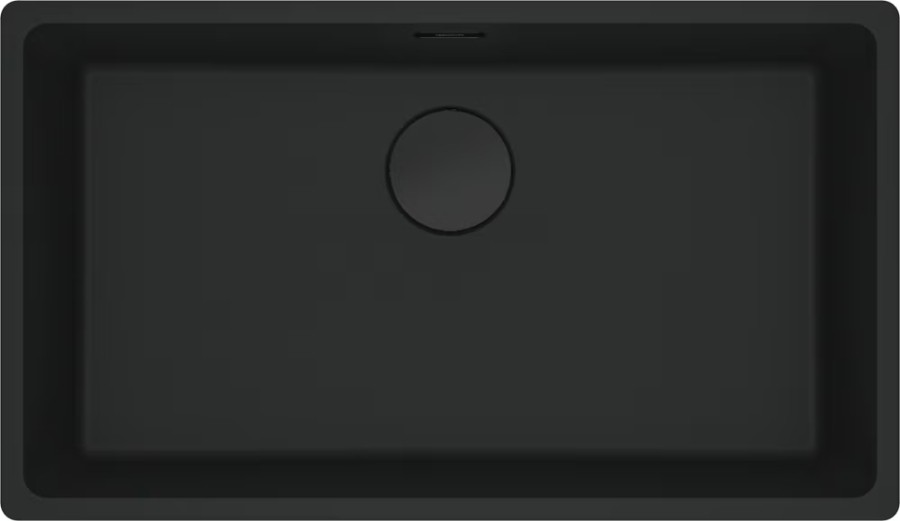 - Mrg 110-72 Matt Black Tezgahaltı Granit Evye