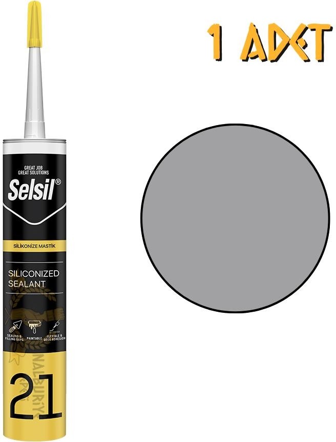 Silikonize Mastik Gri 500 Gr. - 1 Adet