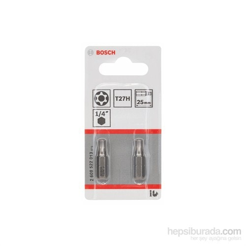 BOSCH - 2'Li Paket - Ekstra Sert Seri T27H Security-Torx® Vidalama Ucu - T27H, 25 Mm
