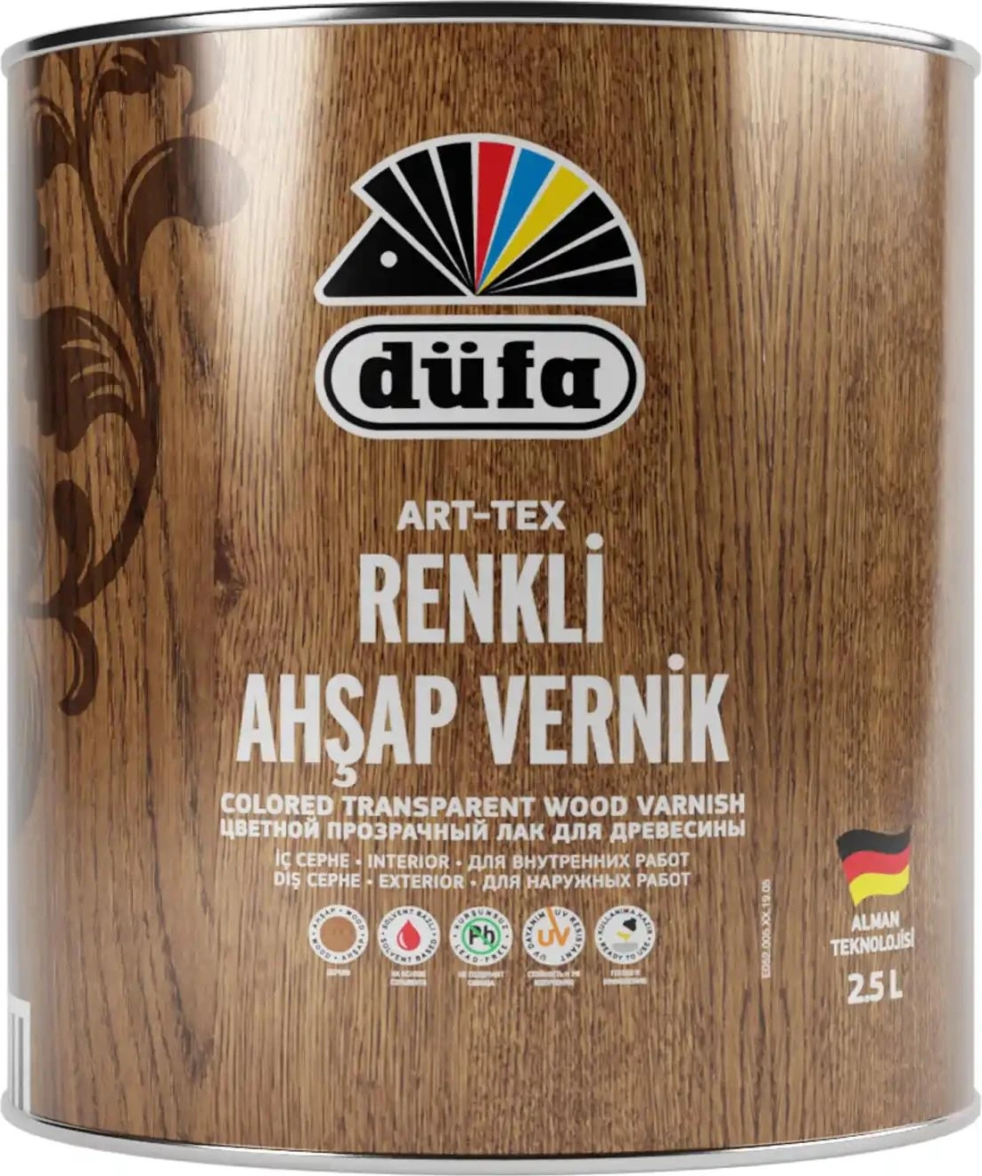 ART-TEX Renkli Ahşap Verniği 2910 Tütün 2.5 l